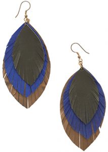 Noonday Collection Cobalt Feather Earrings